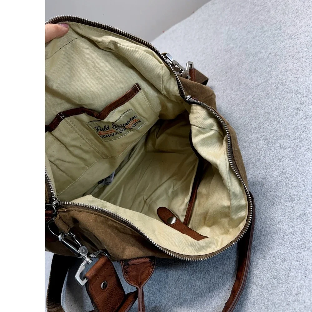 Field & Stream Vintage Collection Canvas Leather Duffel Weekender Travel Bag